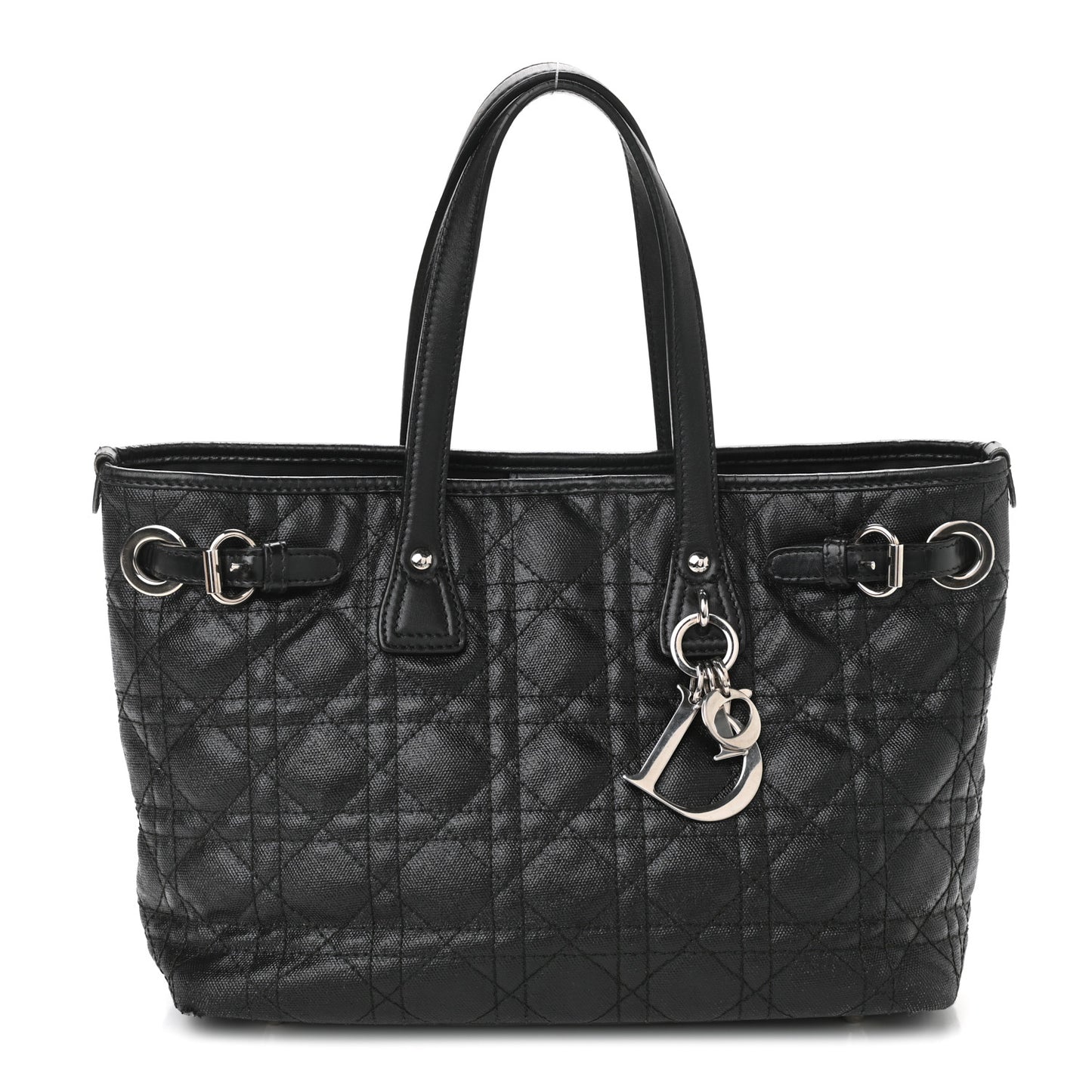 Coated Canvas Cannage Mini Panarea Tote Black