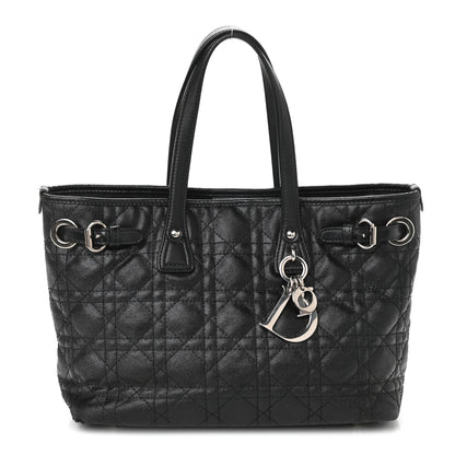 Christian Dior Coated Canvas Cannage Mini Panarea Tote Black 1 of 11