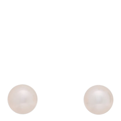 Parker & West by FASHIONPHILE 18K Yellow Gold Akoya Cultured Pearl 7-7.5mm Stud Earrings 1 of 4