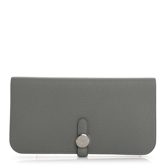 Togo Dogon Recto Verso Wallet Gris Mouette