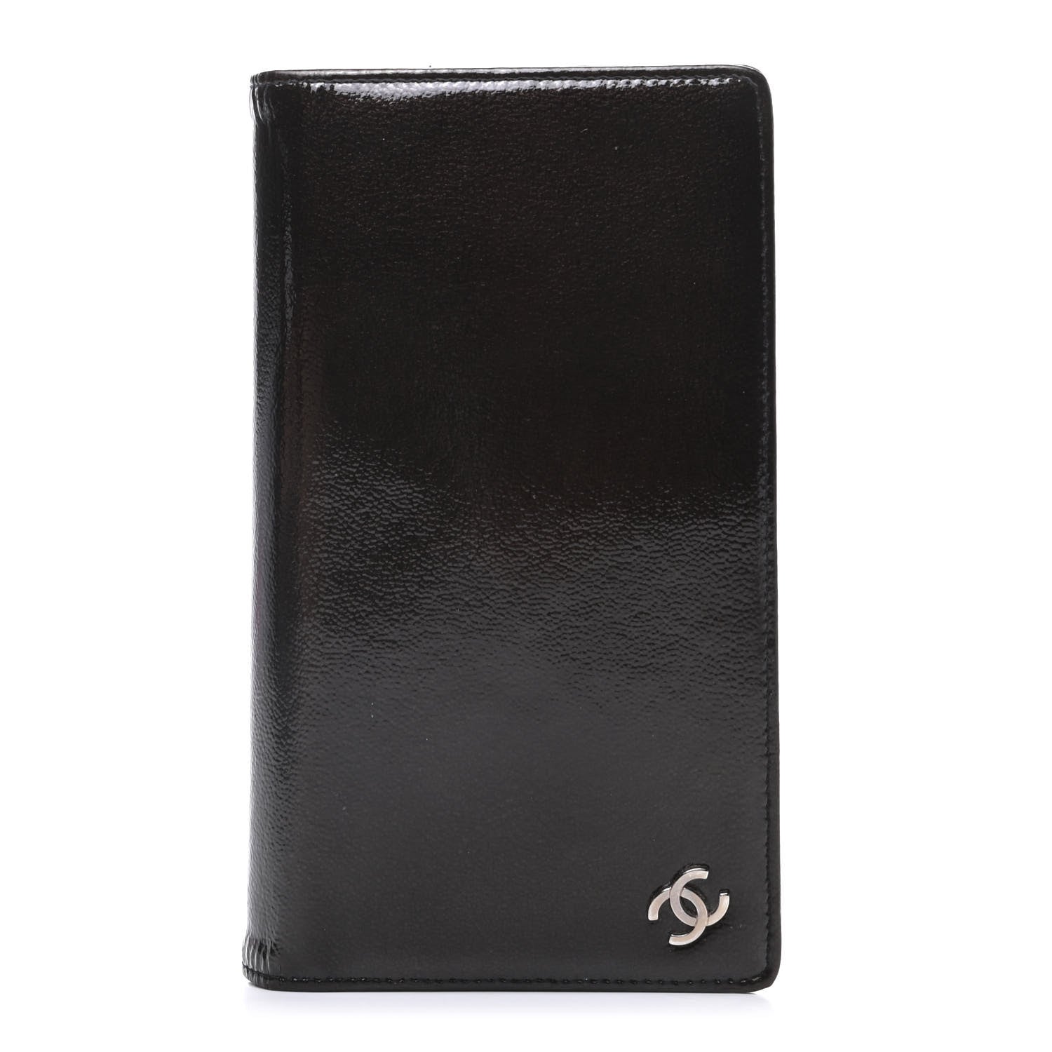 Chanel Grained Patent CC Yen Wallet Black 1 of 8