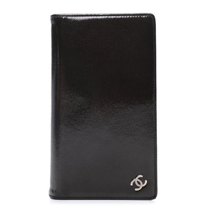 Chanel Grained Patent CC Yen Wallet Black 1 of 8