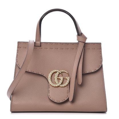 Gucci Calfskin Mini Pearly GG Marmont Top Handle Bag Porcelain Rose 1 of 11