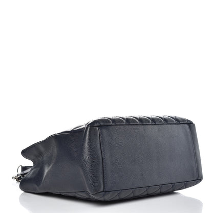 Chanel Caviar Quilted Grand Shopping Tote GST Navy Blue 4 of 14