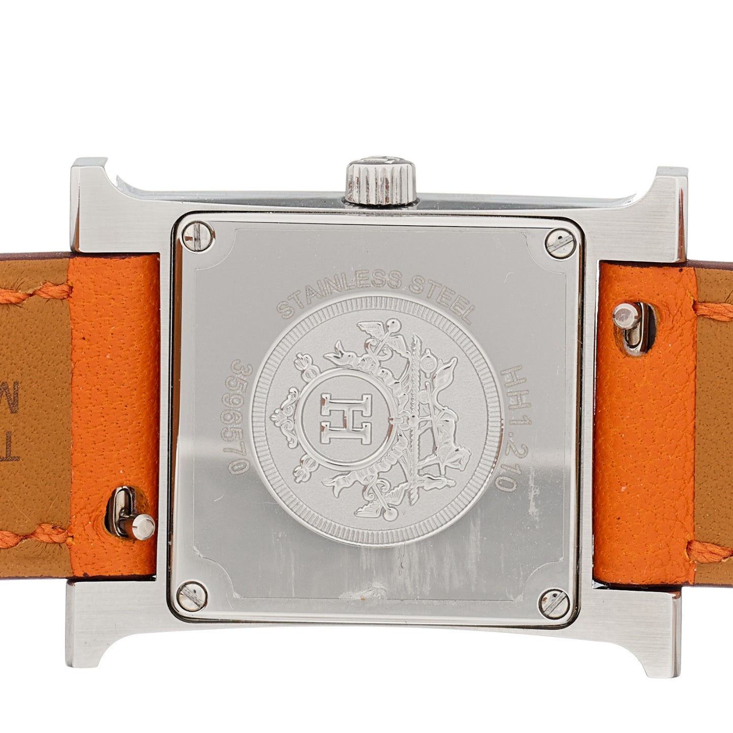 Stainless Steel Swift 21mm Heure H Hour Quartz Watch Orange