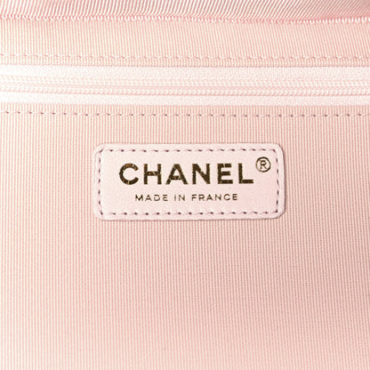 Chanel Raffia Braided Grosgrain Ribbon Small Shopping Bag Beige Light Pink 6 of 10