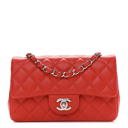 Chanel Lambskin Quilted Mini Rectangular Flap Red 1 of 9