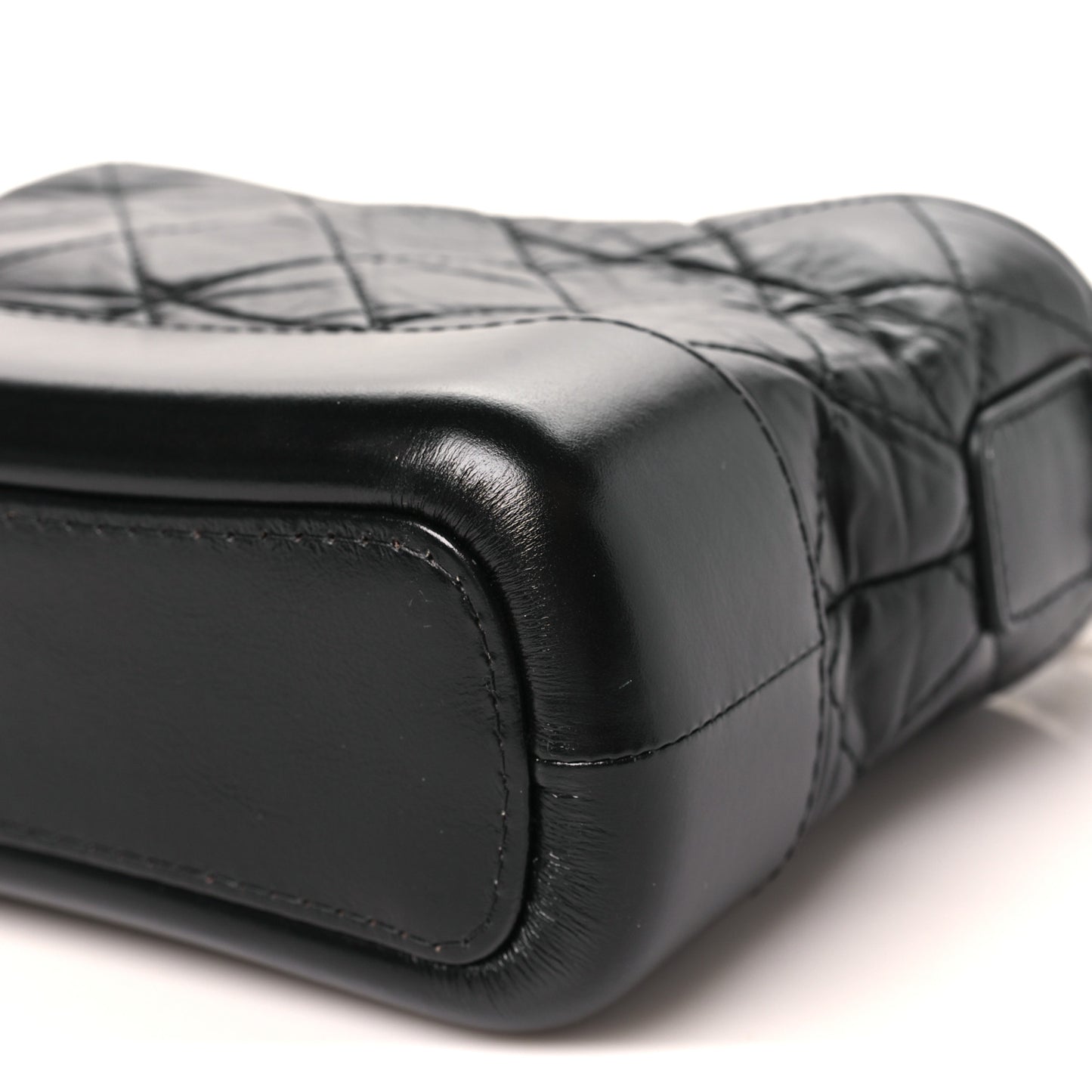 Aged Calfskin Quilted Small Gabrielle Hobo Black