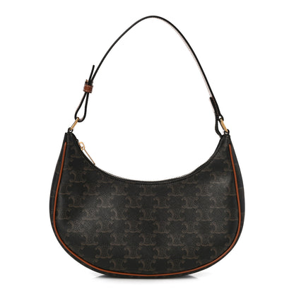 Celine Triomphe Canvas Calfskin Ava Shoulder Bag Tan 1 of 11