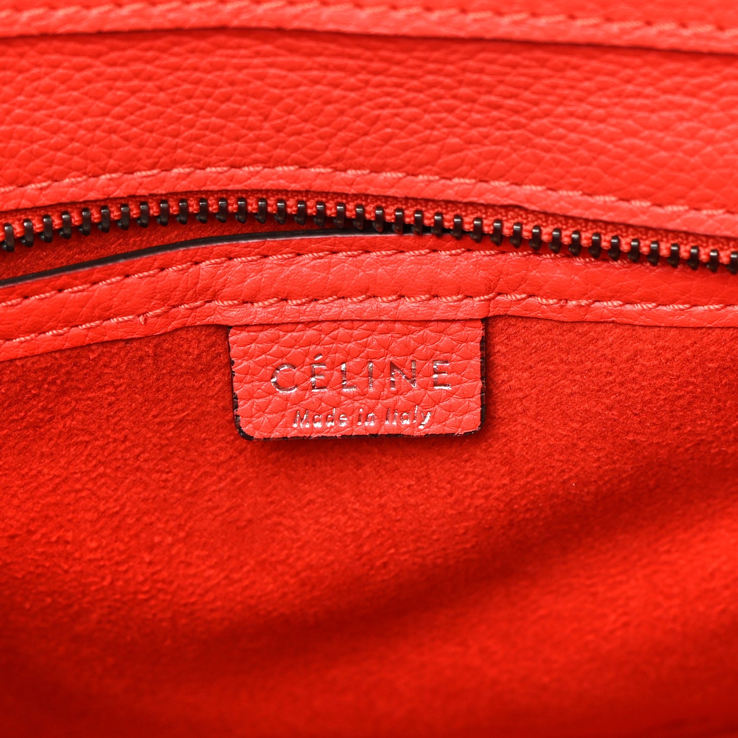 Drummed Calfskin Nano Luggage Coquelicot