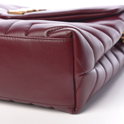Saint Laurent Calfskin Y Quilted Monogram Small Loulou Chain Satchel Dark Legion Red 7 of 16