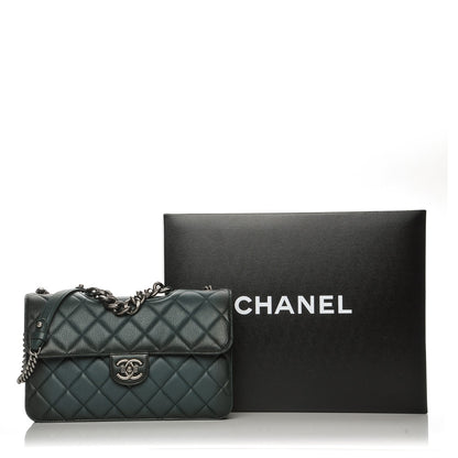 Chanel Faded Goatskin Quilted Large Perfect Edge Flap Green 8 of 8