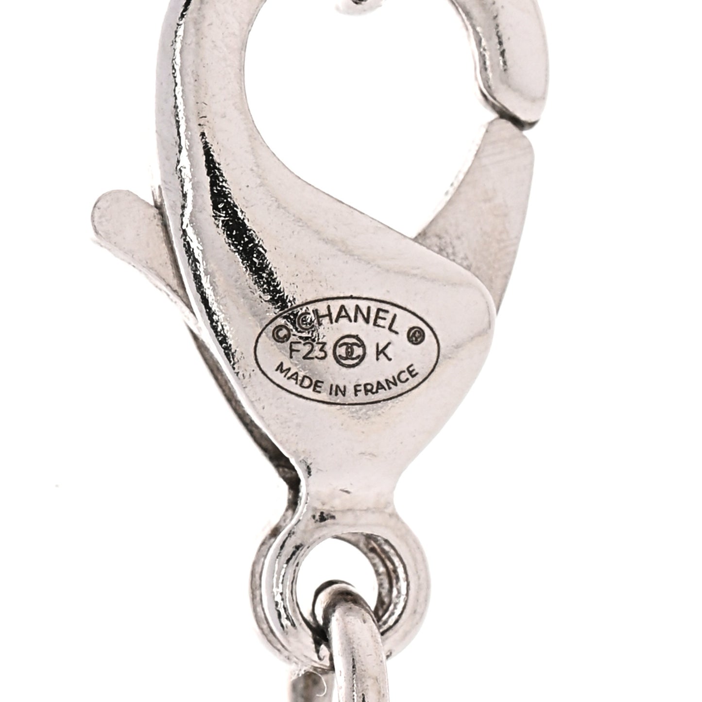 Metal Resin CC Pendant Necklace Black Silver