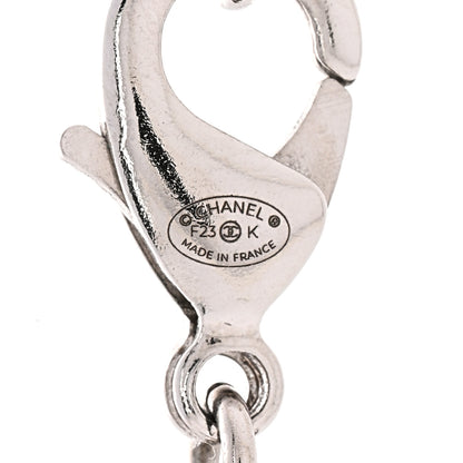 Chanel Metal Resin CC Pendant Necklace Black Silver 5 of 5