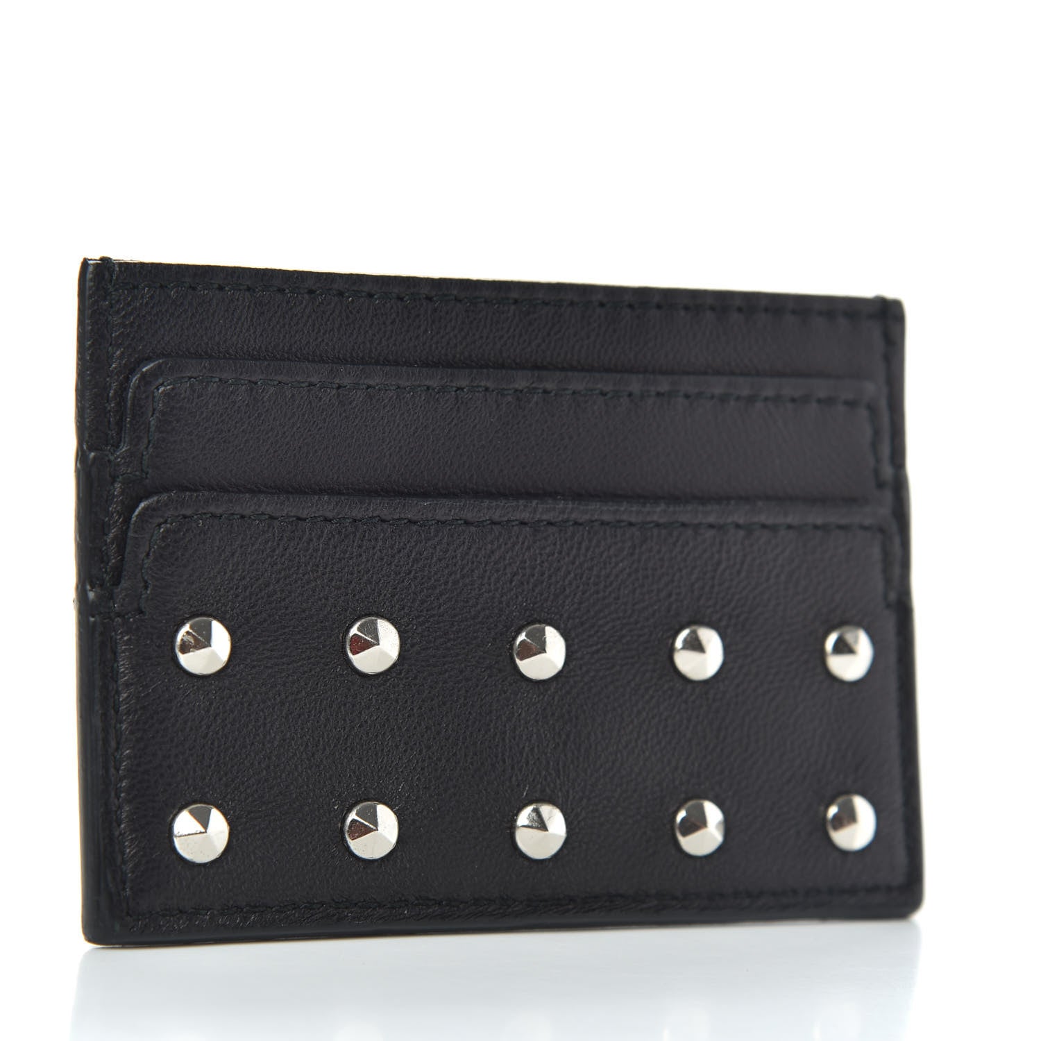 Alexander McQueen Calfskin Studded Skull Card Holder Black 3 of 6