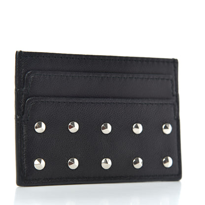 Alexander McQueen Calfskin Studded Skull Card Holder Black 3 of 6