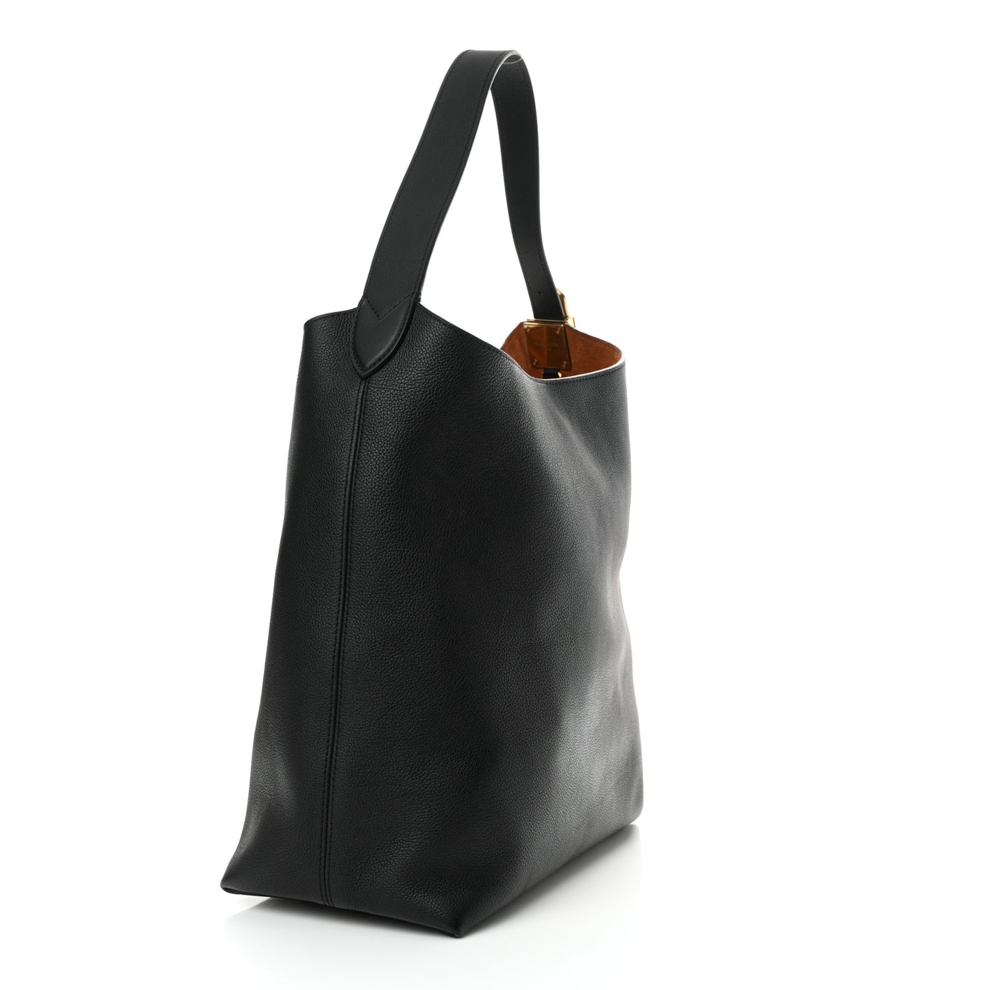 Grained Calfskin Low Key Hobo MM Black