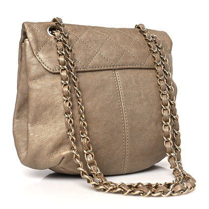 Chanel Metallic Calfskin Quilted Mini Trianon Messenger Flap Gold 3 of 9