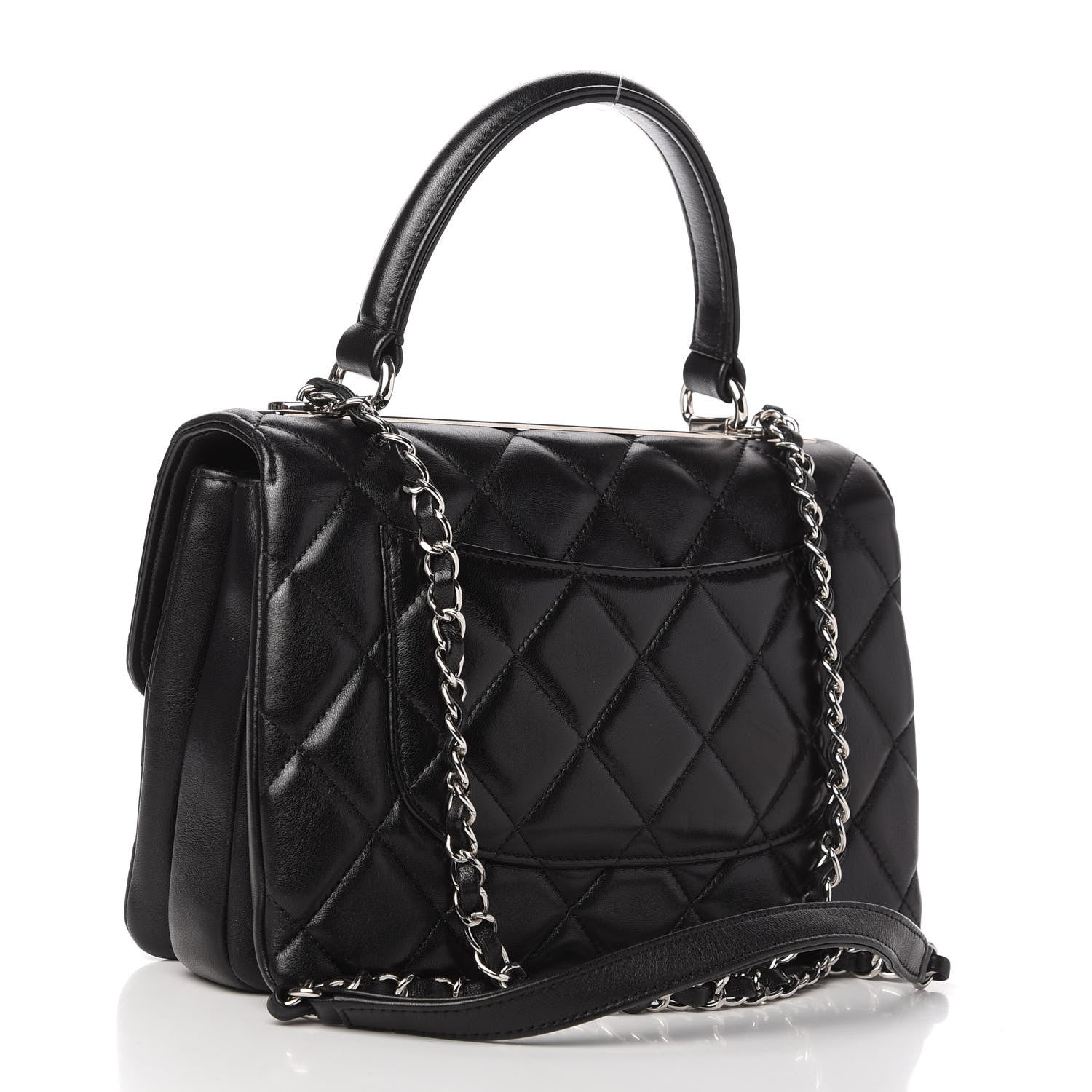 Chanel Lambskin Quilted Small Trendy CC Dual Handle Flap Bag Black 3 of 10