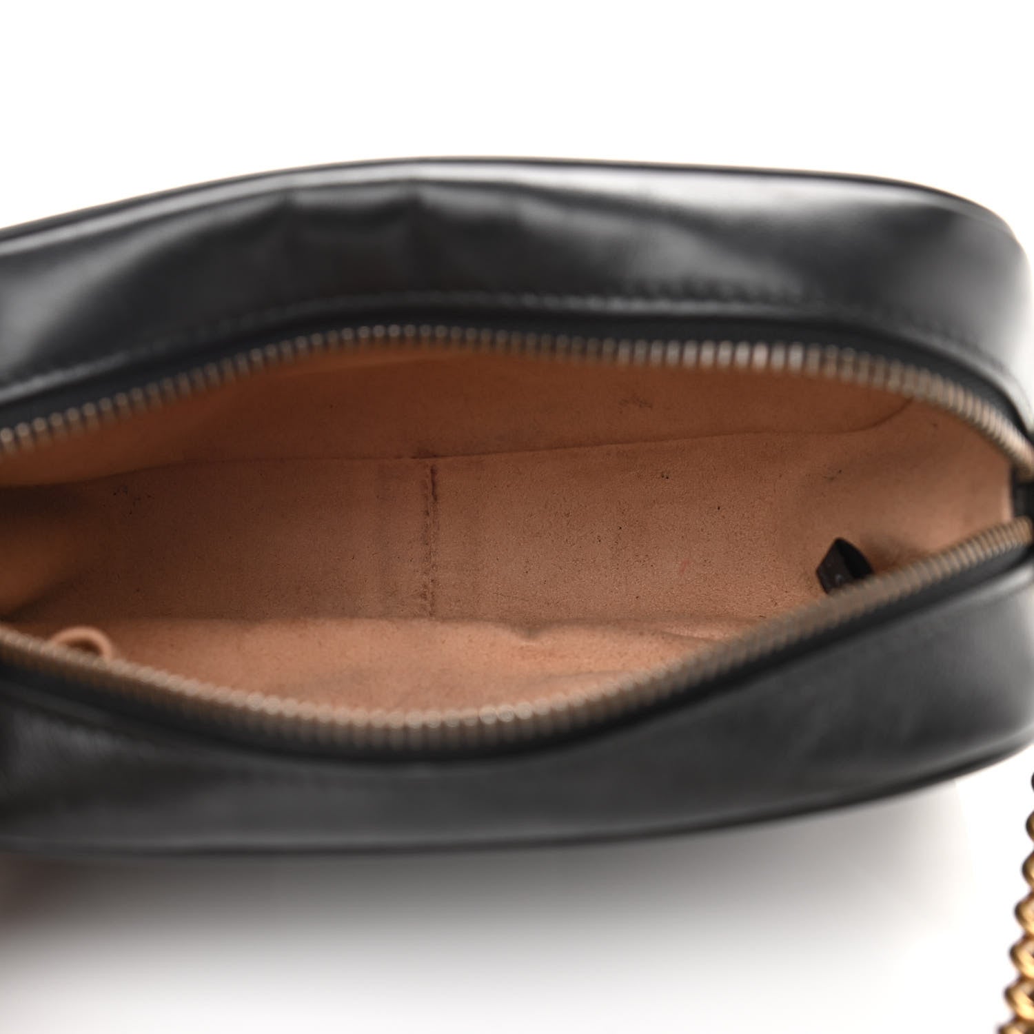 Gucci Calfskin Matelasse Mini GG Marmont Chain Shoulder Bag Black 6 of 14