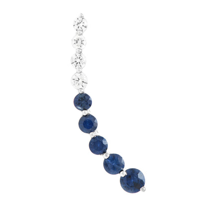 Anita Ko 18K White Gold Diamond Blue Sapphire Floating Earring 1 of 6