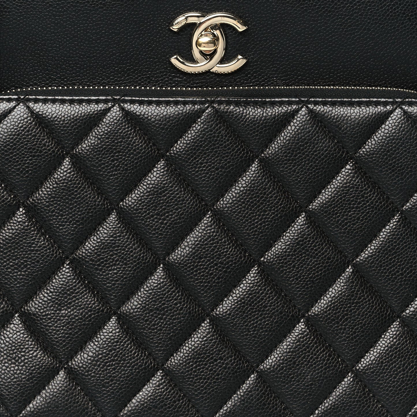 Caviar Quilted Small Business Affinity Shopping Bag Black