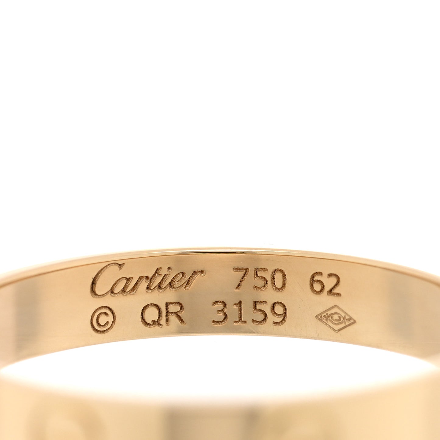 18K Yellow Gold 3.5mm LOVE Wedding Band Ring 62 10