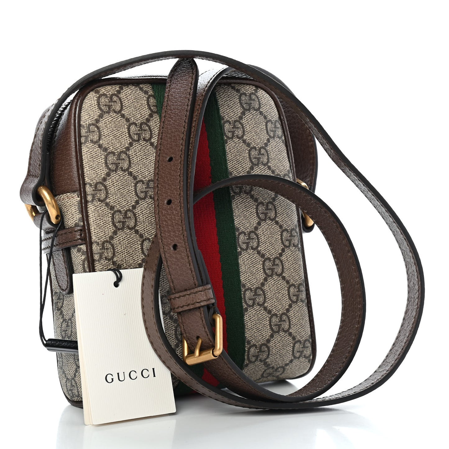 GG Supreme Monogram Web Mini Ophidia Messenger Brown