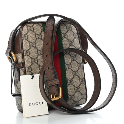 Gucci GG Supreme Monogram Web Mini Ophidia Messenger Brown 3 of 9