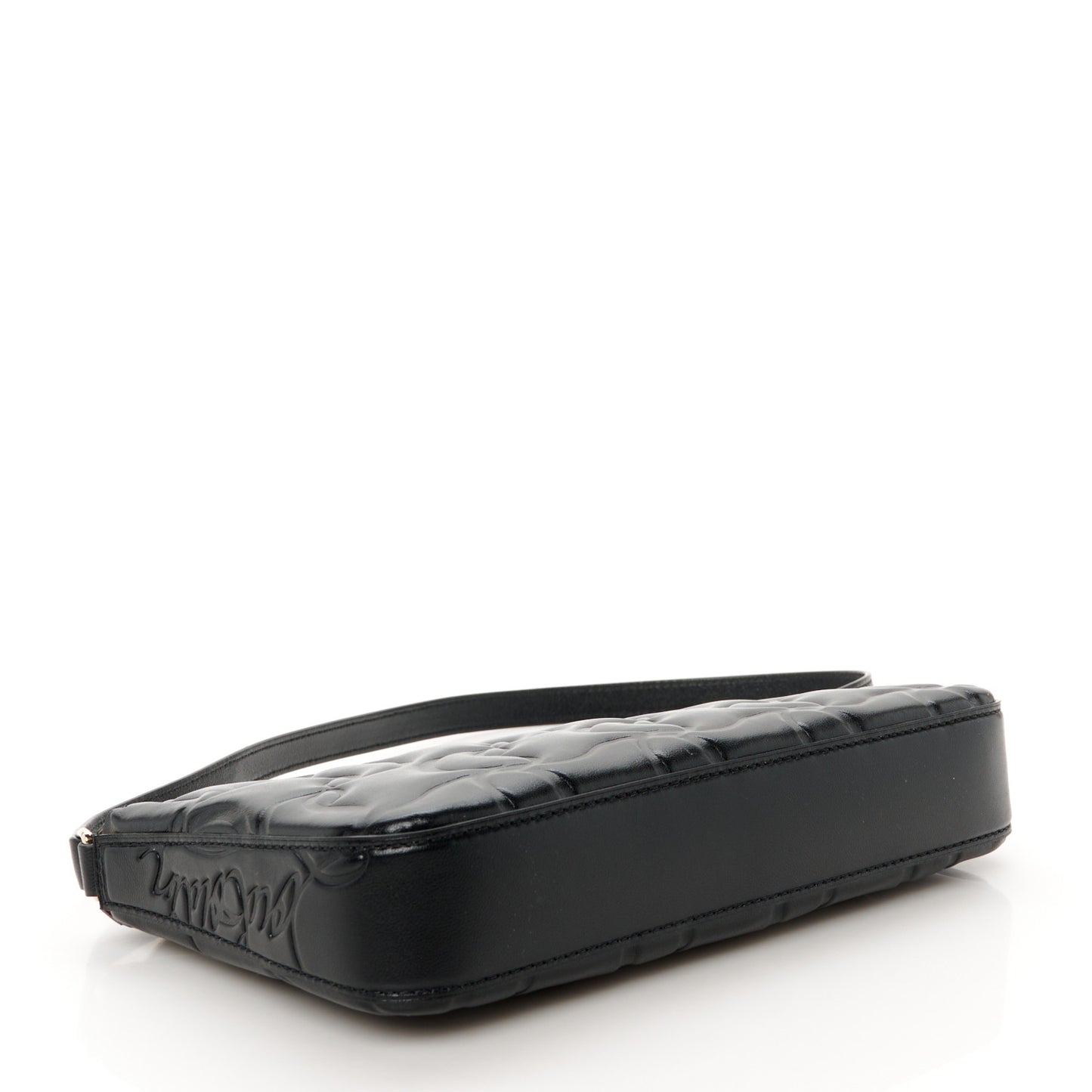 Calfskin Embossed Loubila Shoulder Bag Black