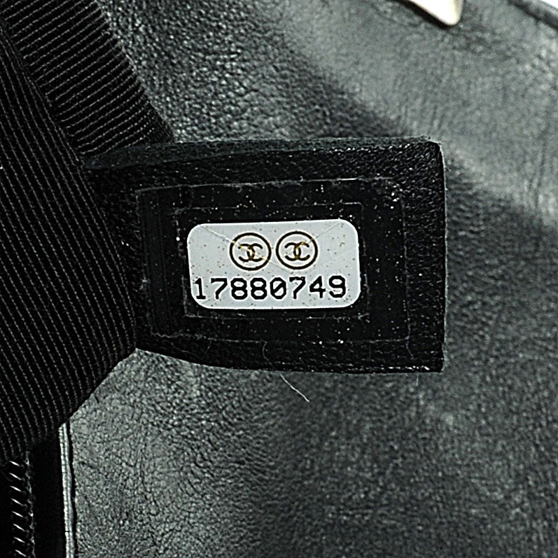 Calfskin Quilted Large Boy Flap Black