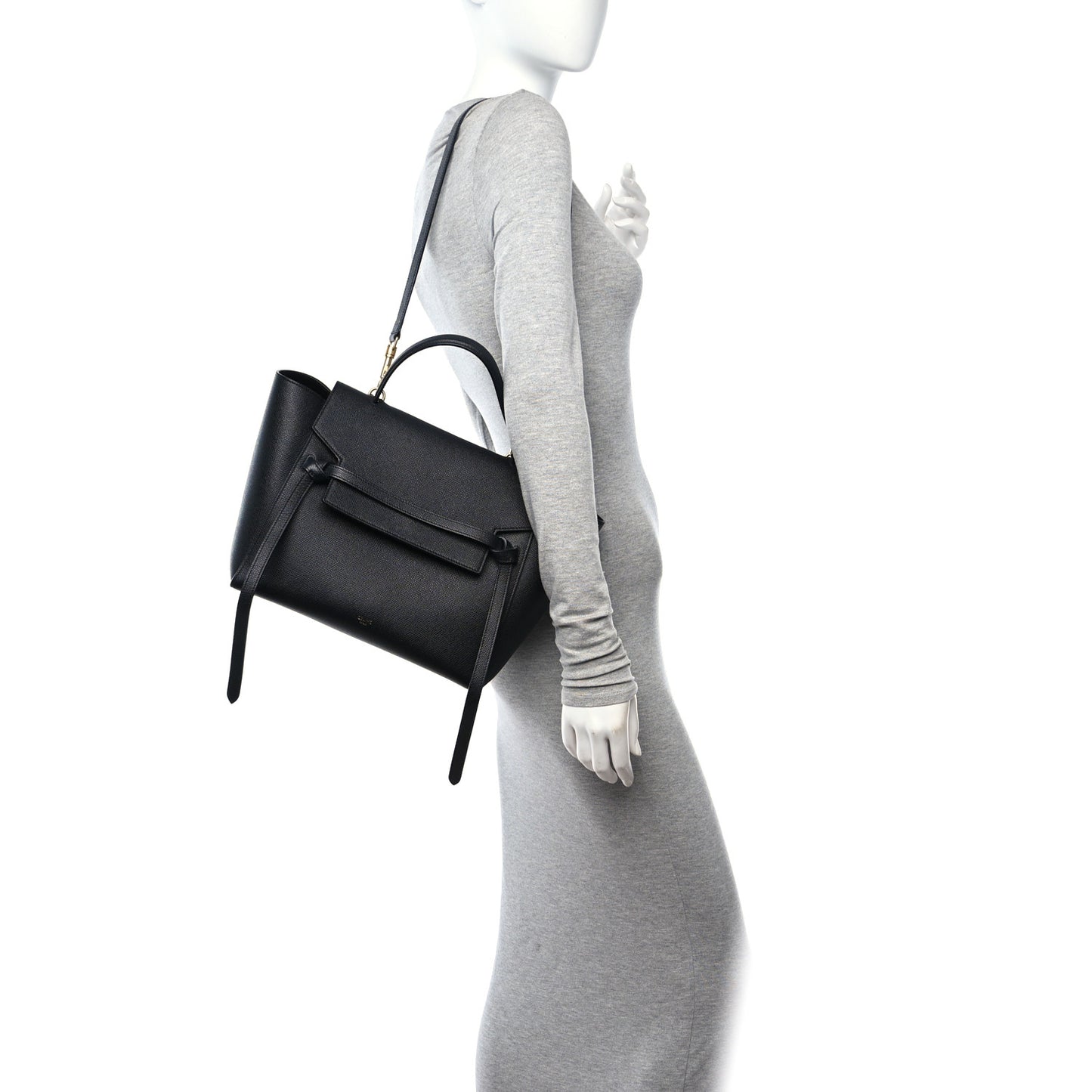 Grained Calfskin Mini Belt Bag Black