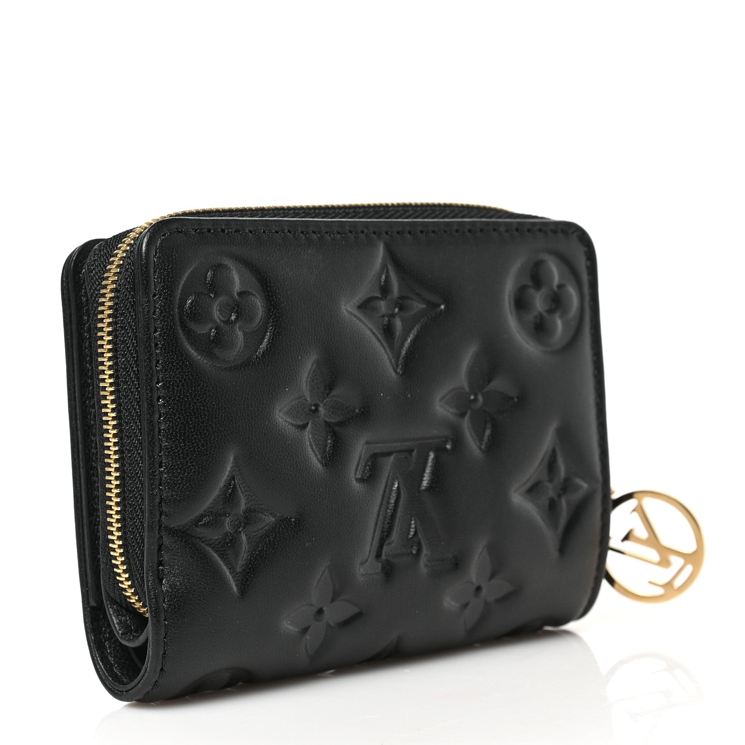 Louis Vuitton Lambskin Embossed Monogram Lou Coussin Wallet Black 3 of 7