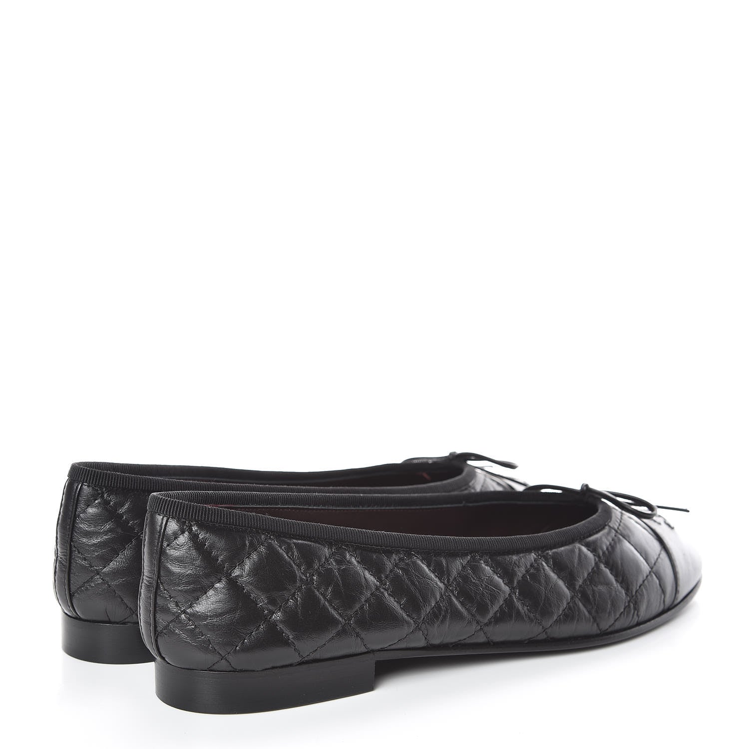 Chanel Aged Calfskin Quilted Cap Toe Ballerina Flats 39 Black 4 of 8