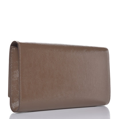 Saint Laurent Textured Patent Calfskin Large Belle De Jour Clutch Tobacco 3 of 8