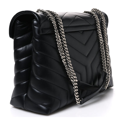 Saint Laurent Calfskin Y Quilted Monogram Medium Loulou Chain Satchel Black 3 of 10