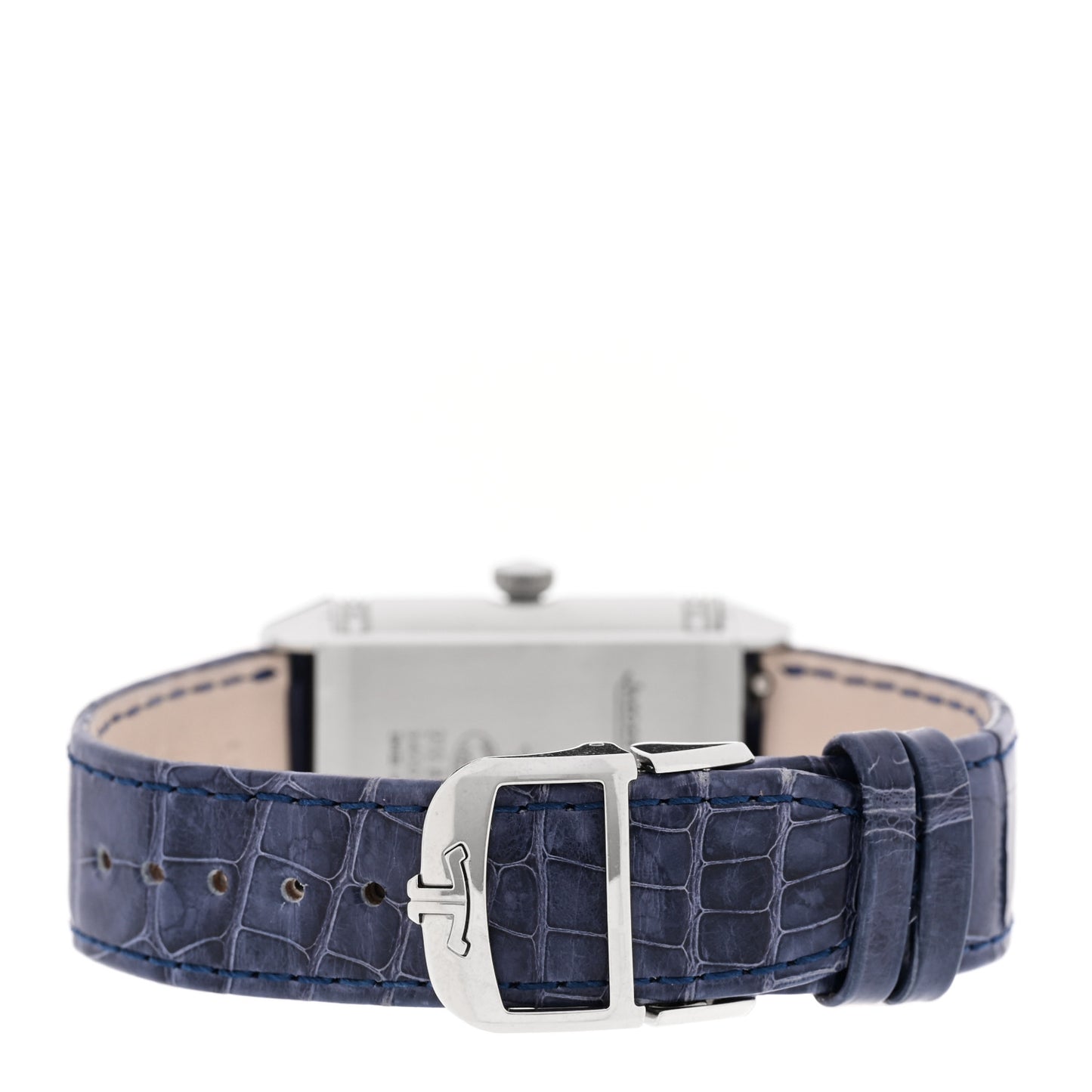 Stainless Steel Alligator Diamond 24mm Reverso Classic Duetto Manual Winding Watch Silver Q2588422