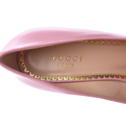 Gucci Nappa Queen Margaret Bow Mid Heel Pumps 38 Sugar Pink 6 of 11
