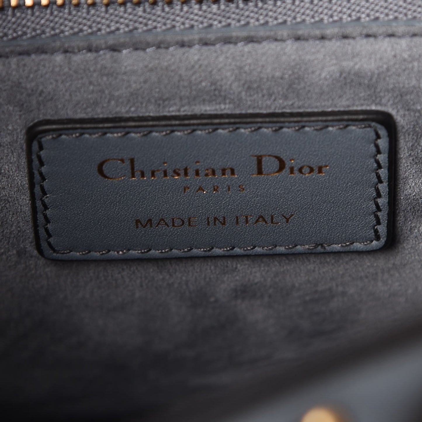 Calfskin Cannage Studded Medium Supple Lady Dior Grey