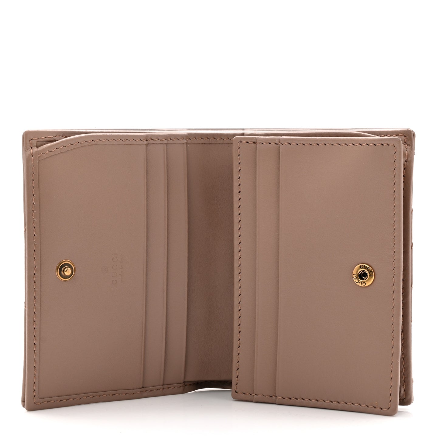 Calfskin Matelasse GG Marmont Card Case Wallet Porcelain Rose