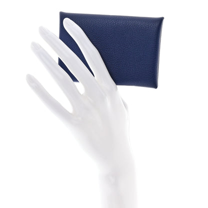 Hermes Evercolor Verso Calvi Card Case Bleu Saphir Bleu France 2 of 9