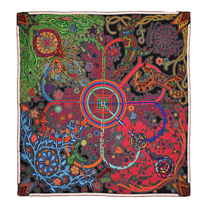 Hermes Cashmere Silk L'Arbre Du Vent Shawl 140 1 of 7