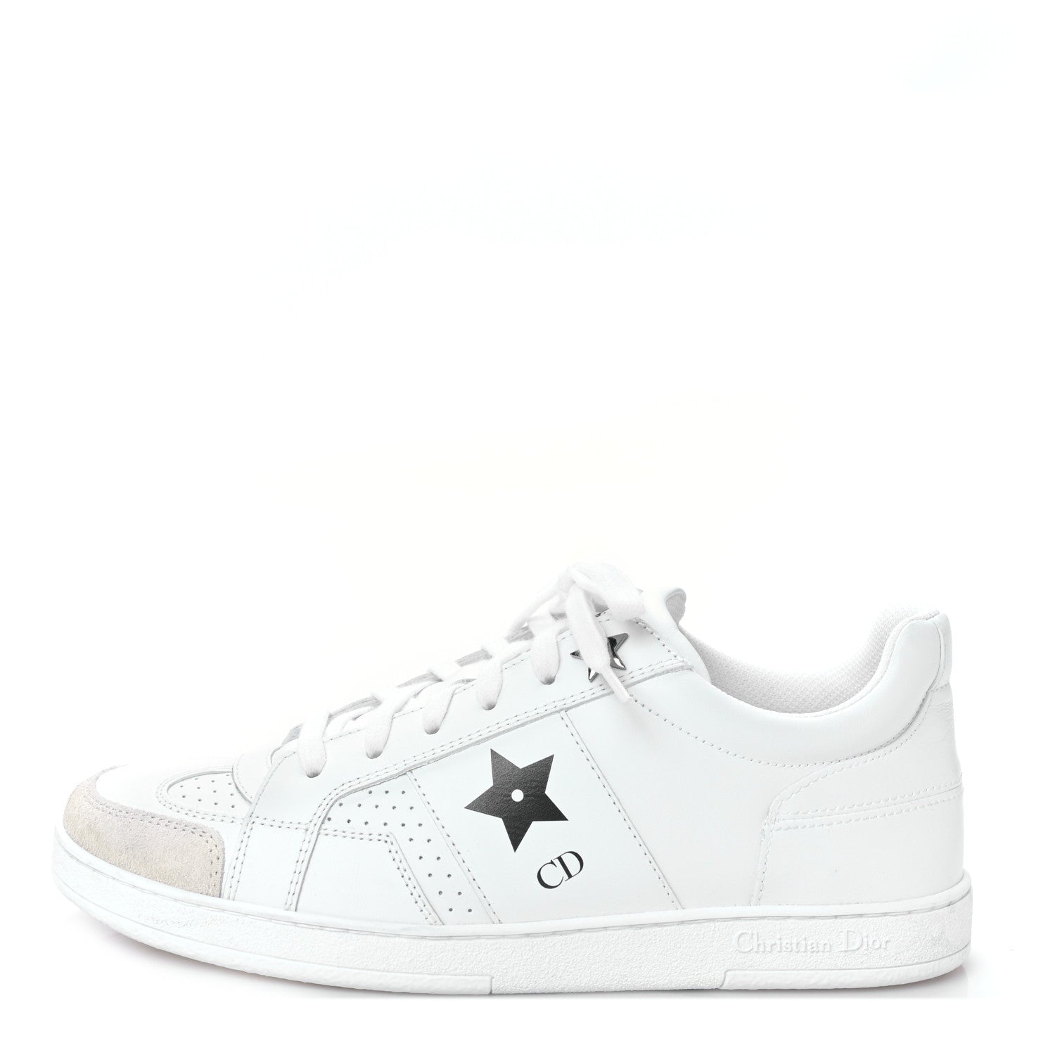 Christian Dior Calfskin Suede Dior Star Low Top Sneakers 36 White 1 of 8