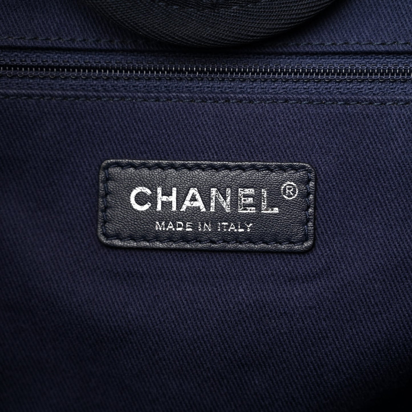 Canvas Sequin Medium Deauville Tote Navy