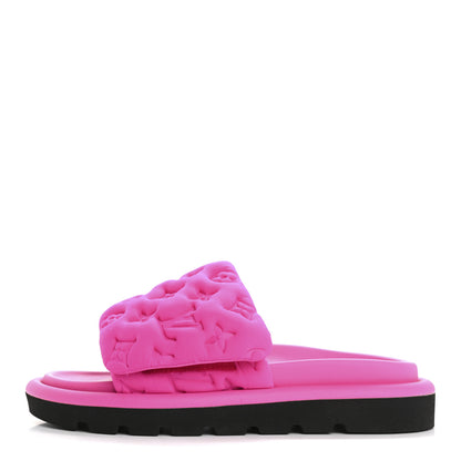 Louis Vuitton Technical Fabric Embossed Monogram Pool Pillow Comfort Mules 37 Fuchsia 1 of 9