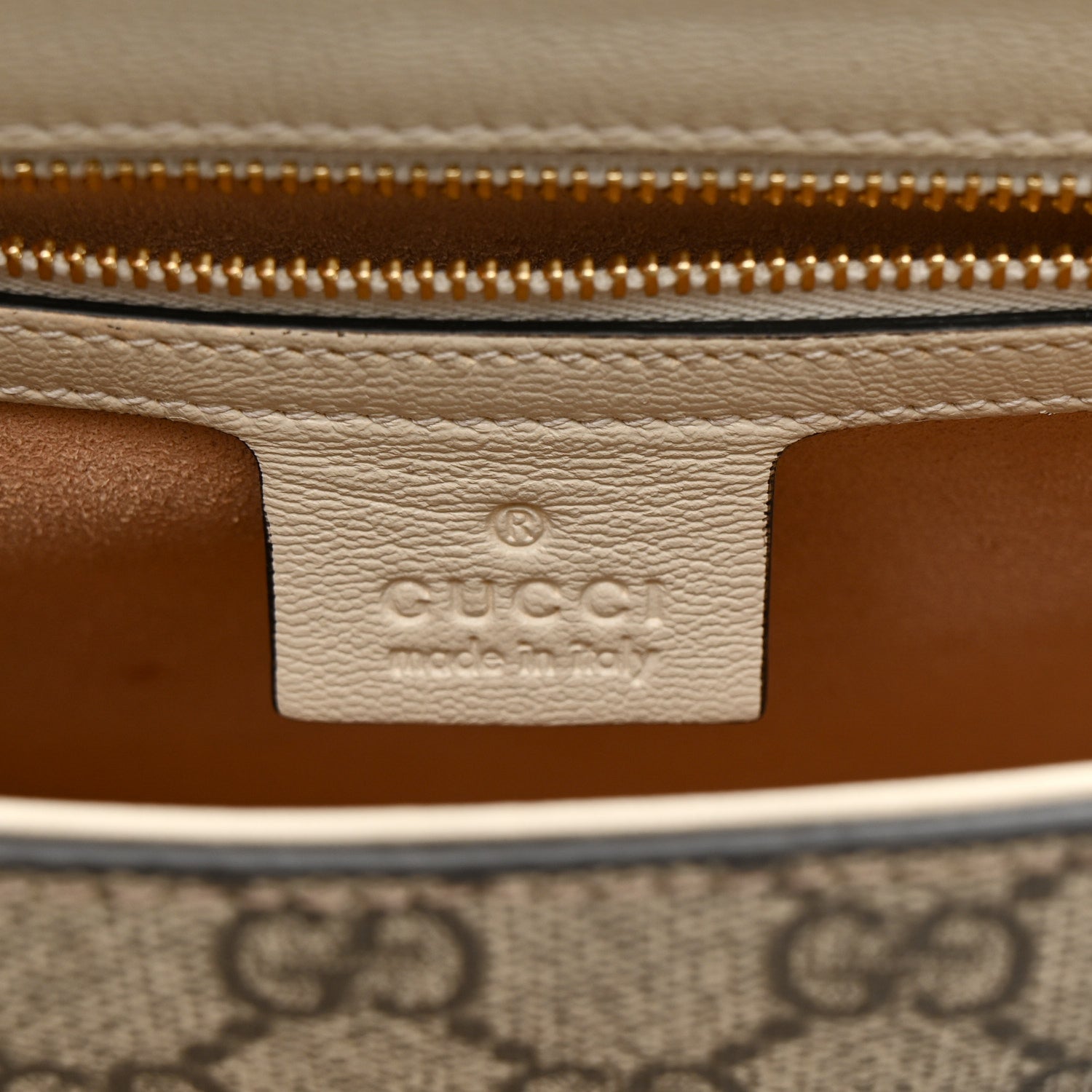 Gucci GG Supreme Monogram Calfskin Small Padlock Messenger Shoulder Bag Beige Mystic White Sun Oil 6 of 14