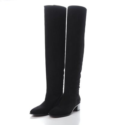 Christian Dior Suede Global Knee High Boots 42 Black 3 of 6