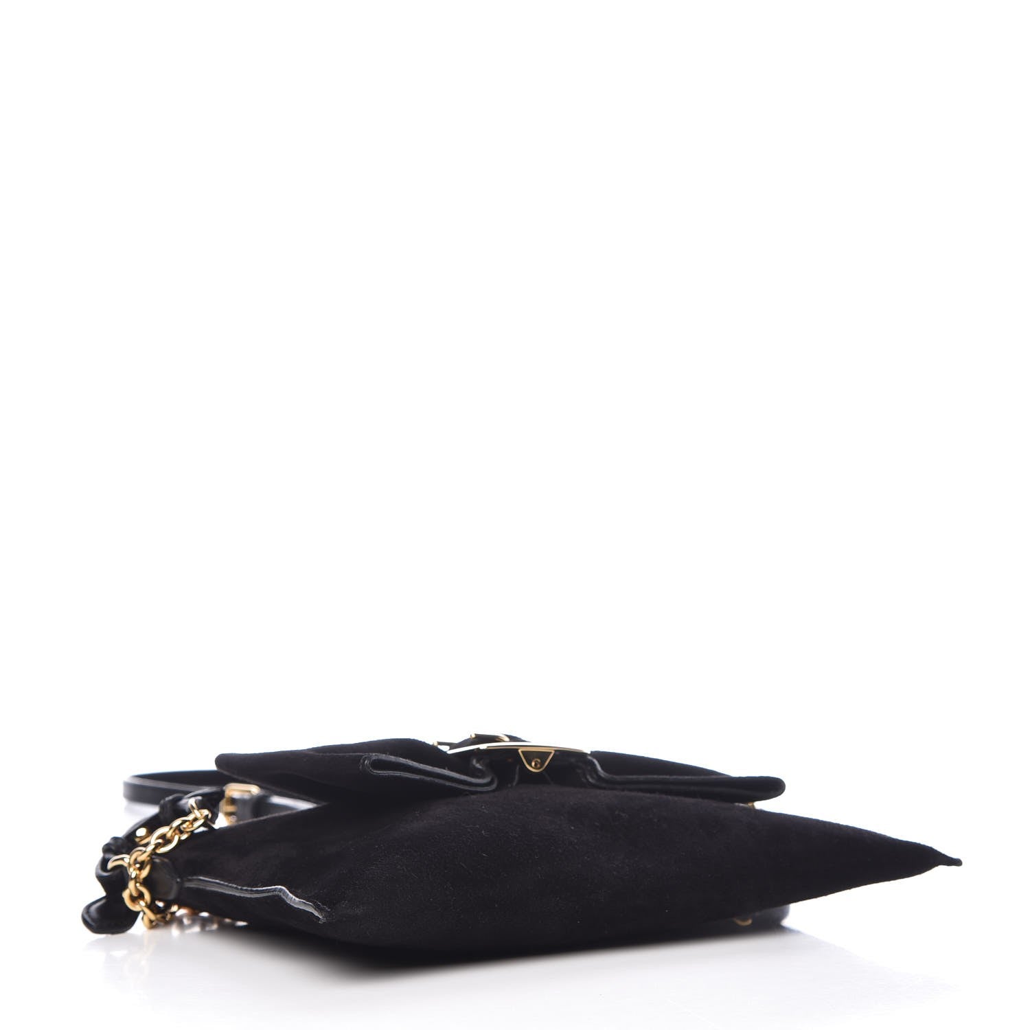 Burberry Suede Bow Buckle Crossbody Bag Black 4 of 9