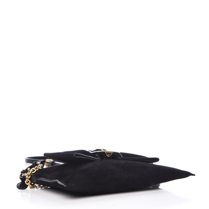 Burberry Suede Bow Buckle Crossbody Bag Black 4 of 9