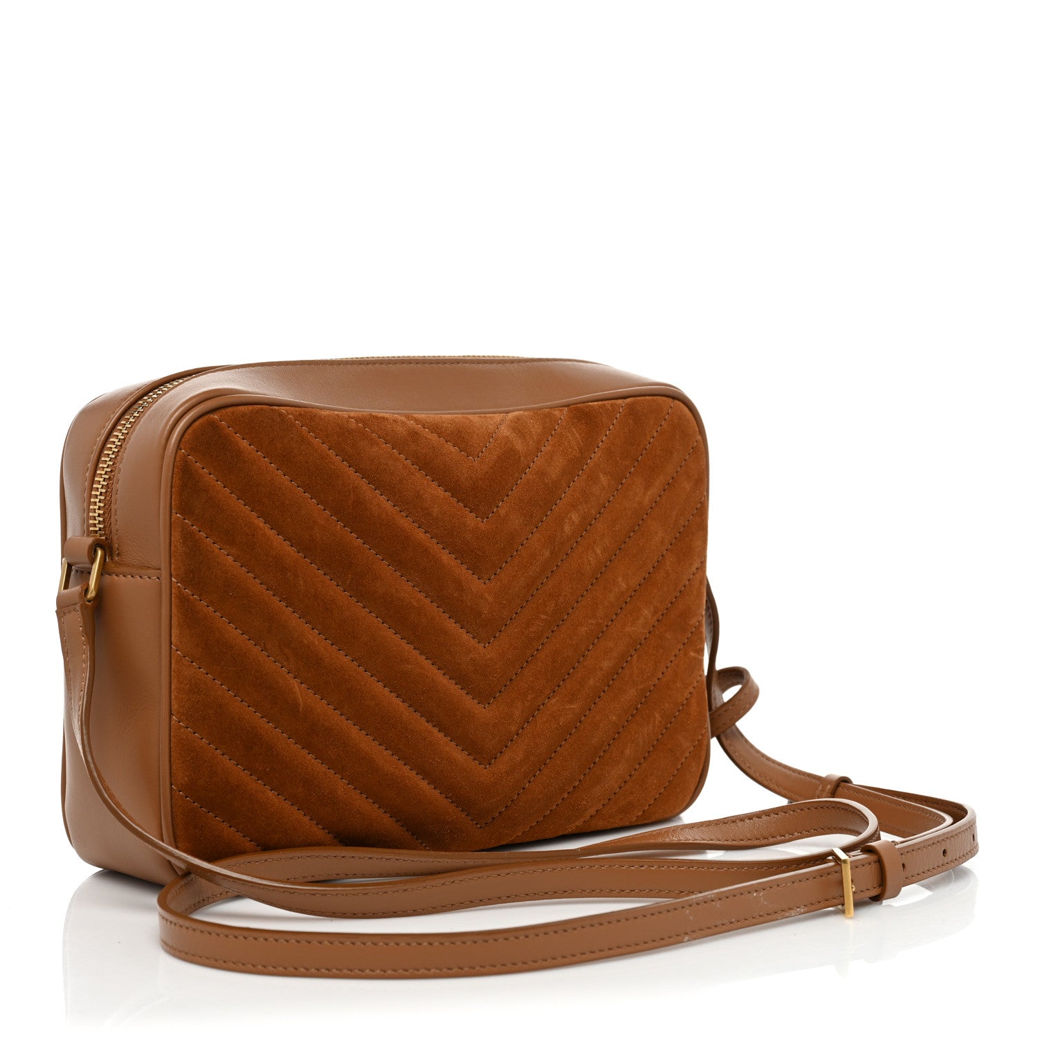 Saint Laurent Suede Matelasse Monogram Lou Camera Bag Cinnamon 3 of 10
